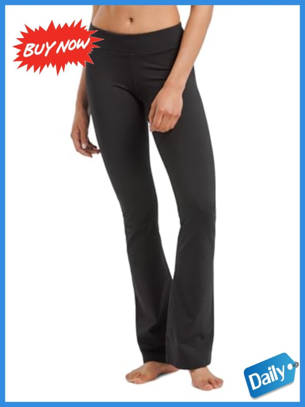 Organic Cotton Blend Bootcut Yoga Pants Slim Fit Mid Rise Workout Athletic